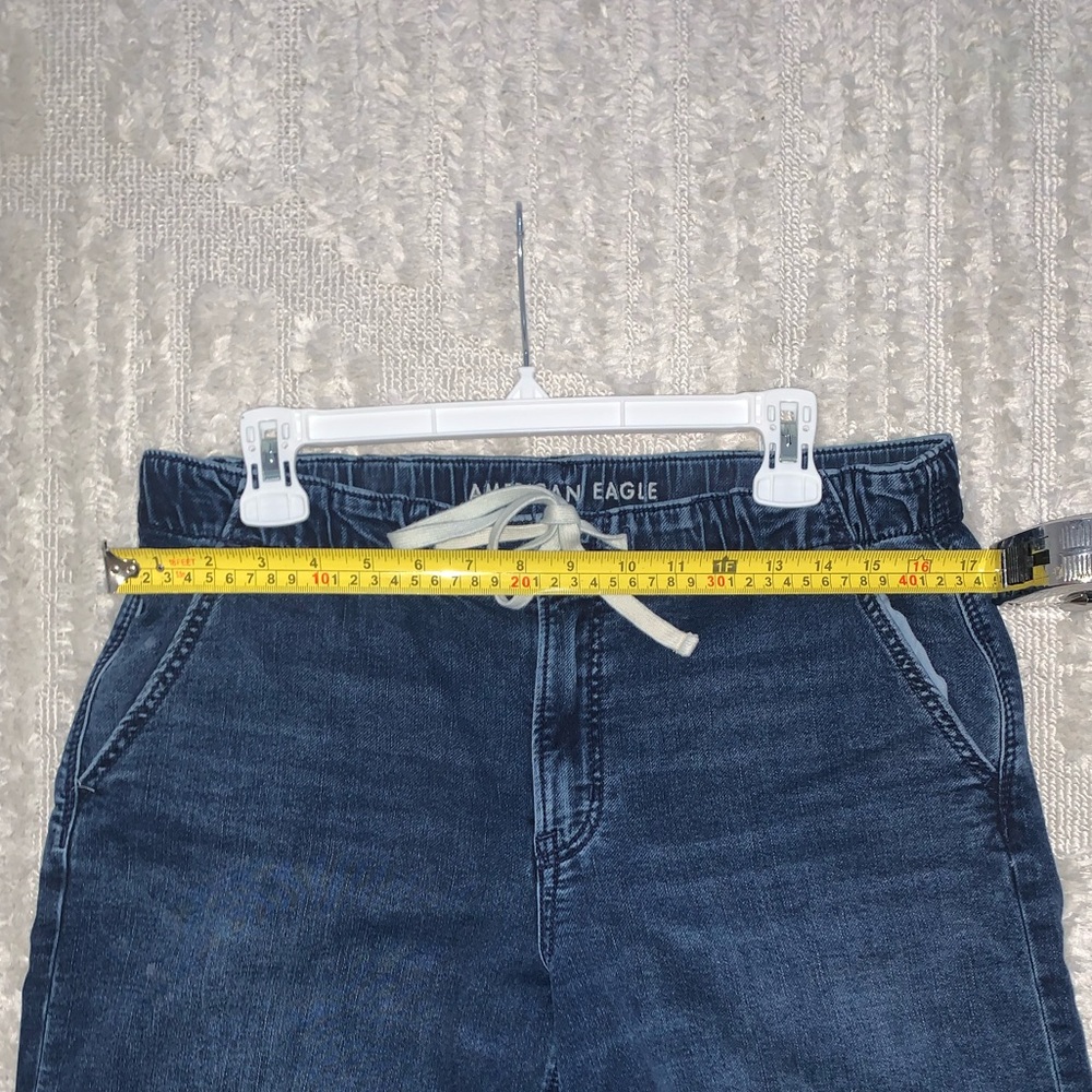AE Dreamy Drape Cozy Low-Rise Baggy Wide-Leg Jean (Simply Dark Wash) (Size M) - Picture 6 of 11